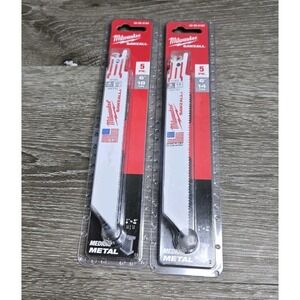 (2) Milwaukee 48-00-5182 SAWZALL Blades 5pk 6" 14TPI Metal Cutting 10 Total